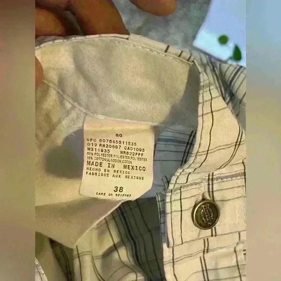 Dickie’s Men 3/4 Length White with Blue Lines Size 38 - Picture 6 of 9